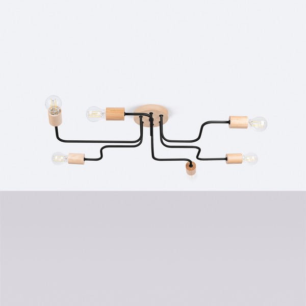 Plafonieră neagră/în culoare naturală 58x85 cm Dazzle – Sollux-image-2