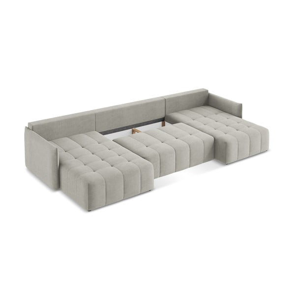 Colțar gri deschis extensibil/cu spațiu de depozitare (în formă de "U") Moku – Makamii-image-3