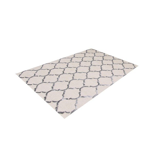 Covor țesut manual  Bakero Chain, 183 x 122 cm, argintiu-image-1