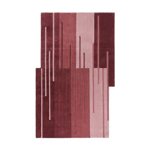 Covor burgundy țesut manual din lână 200x290 cm Split Ombre Shaped – Flair Rugs