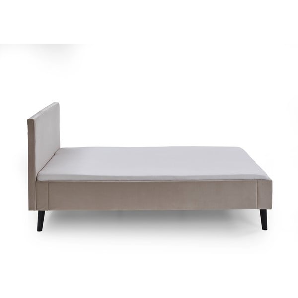 Pat matrimonial alb/crem tapițat fără somieră 140x200 cm Leira – Meise Möbel-image-3