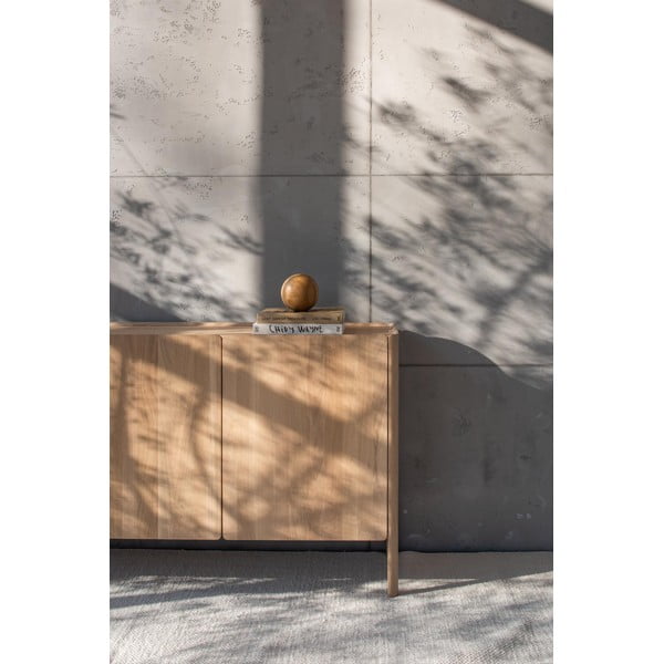 Comodă în culoare naturală din lemn de stejar 220x85x42 cm Dvor – Gazzda-image-4