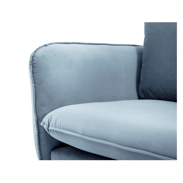 Canapea țesătură catifea Cosmopolitan Design Vienna, 230 cm, albastru deschis-image-4