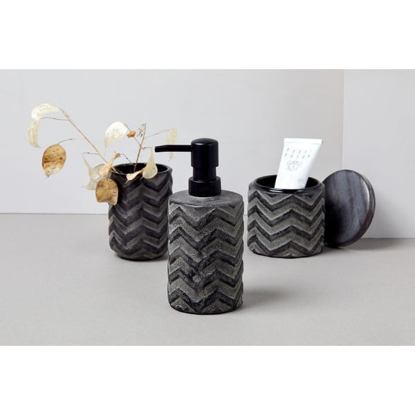 Dozator ceramică pentru săpun, pictat manual Wenko Mantua, 360 ml, gri-image-3