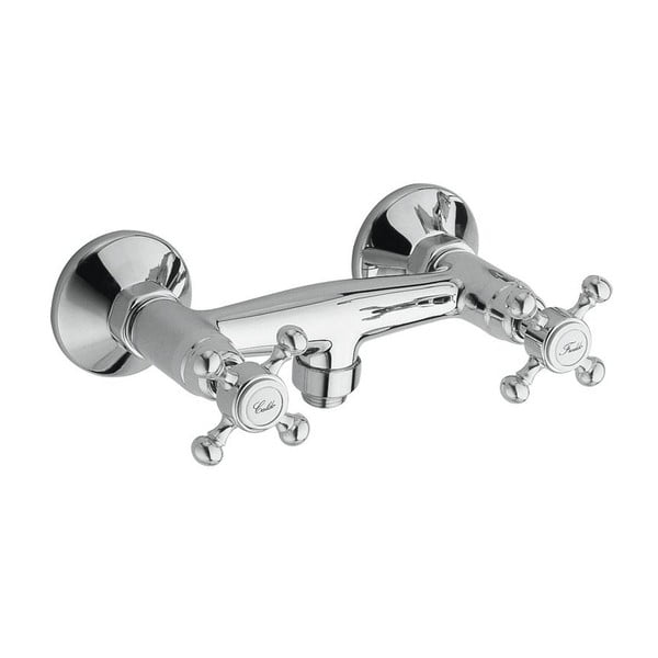 Baterie argintiu-lucios pentru duș cu montare pe perete (1 ieșire) Antea – Sapho