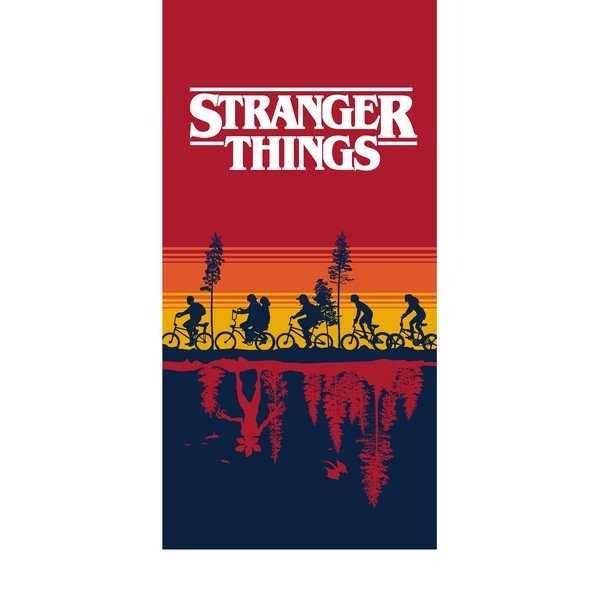 Prosop  pentru copii roșu din bumbac 70x140 cm Stranger Things – Jerry Fabrics