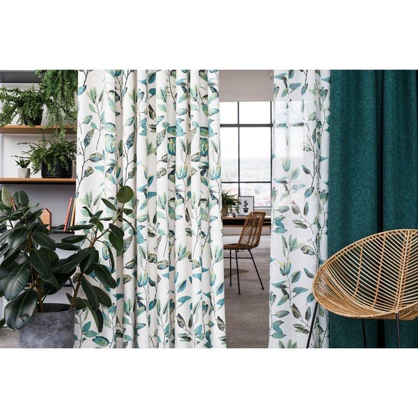 Draperie verde/crem 210x260 cm cu cârlige Maui – Mendola Fabrics-image-3