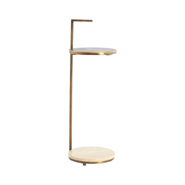 Măsuță auxiliară rotundă cu blat din piatră ø 26 cm Leda – Light & Living-image-2