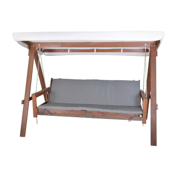 Balansoar de grădină gri/maro din lemn Adelaida – Rojaplast