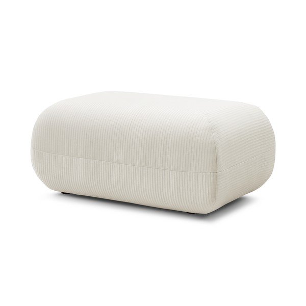 Taburet alb cu tapițerie din catifea reiată Lecomte – Bobochic Paris-image-3