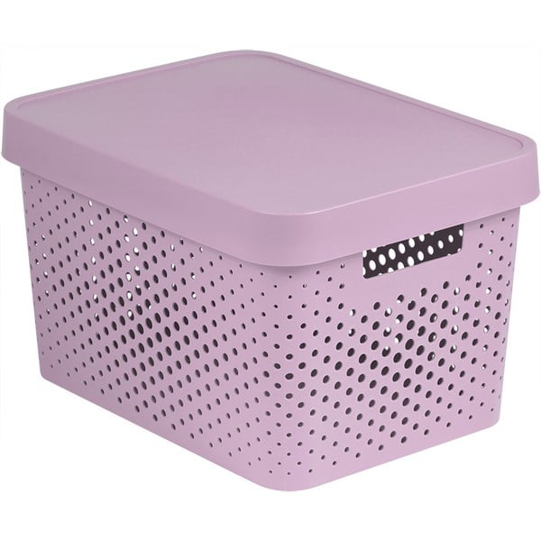 Cutie de depozitare roz din plastic cu capac 27x36x22 cm Infinity – Curver