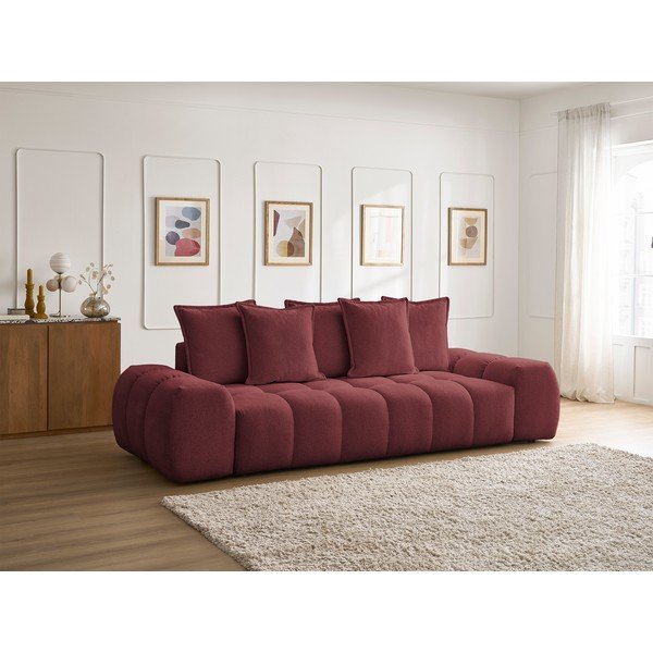 Canapea burgundy cu tapițerie din chenille 278 cm Everest – Bobochic Paris-image-1
