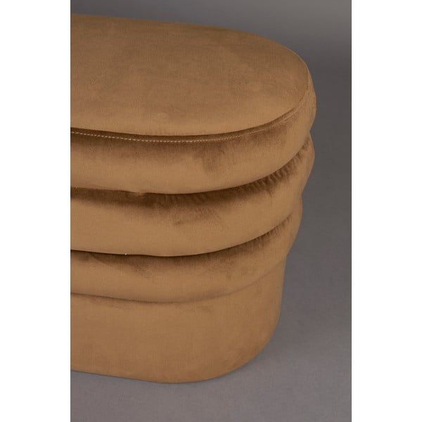 Bancă maro cu tapițerie din catifea Aditi – Dutchbone-image-3