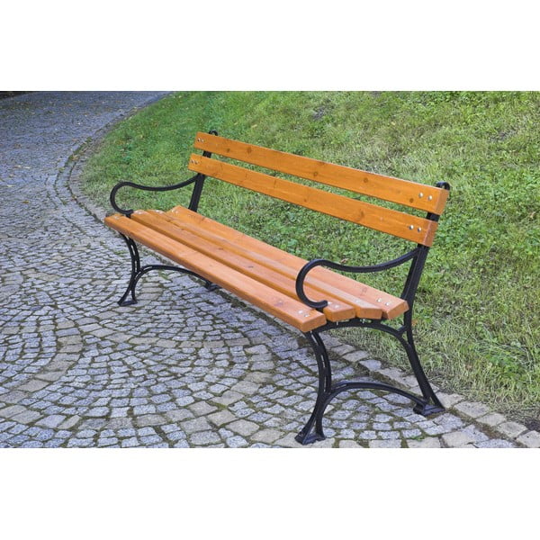 Bancă de grădină în culoare naturală din lemn masiv – Rojaplast-image-4