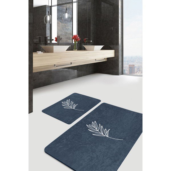 Covorașe de baie albastre 2 buc. 60x100 cm – Mila Home-image-1