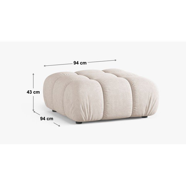 Taburet crem cu tapițerie din catifea – Micadoni -image-3