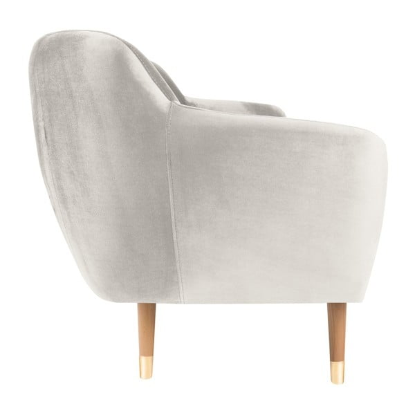Canapea cu tapițerie din catifea Mazzini Sofas Benito, crem, 158 cm-image-3