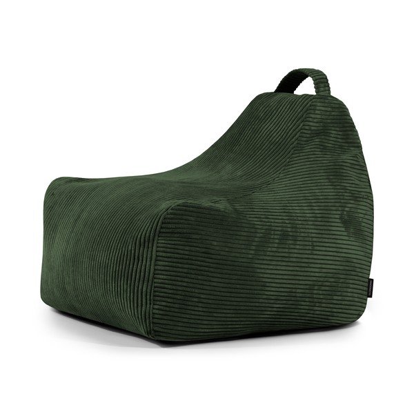 Fotoliu puf pentru copii verde cu tapițerie din catifea reiată Game Amuse – SLOWDOWN