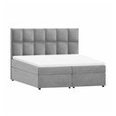 Pat boxspring gri deschis cu spațiu de depozitare 140x200 cm Flip – Ropez