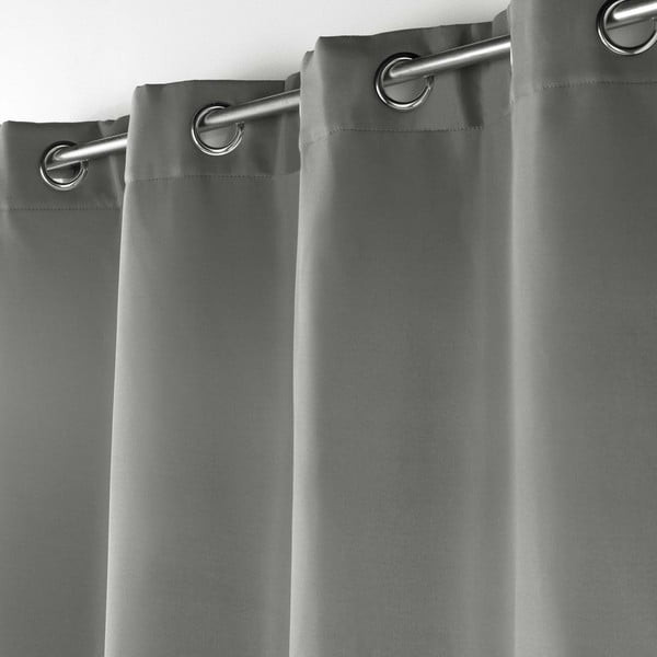 Draperie gri termoizolantă din microfibră 135x260 cm Micropolar – douceur d'intérieur-image-1
