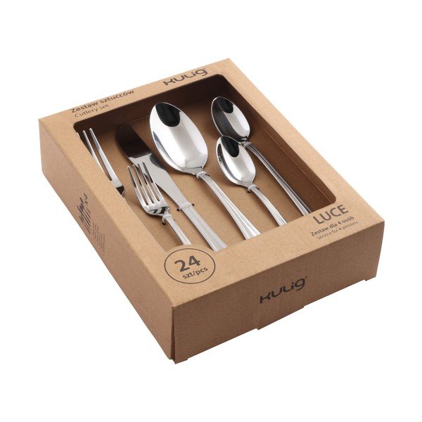 Tacâmuri argintii din oțel inoxidabil 24 buc. pentru 4 persoane Luce – Kulig-image-3