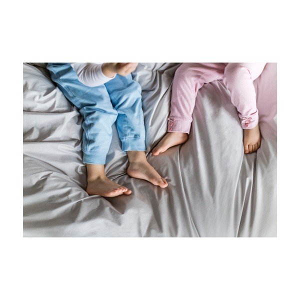 Husă de pilotă gri deschis din bumbac egiptean pentru pat dublu/extinsă 200x220 cm Perla – WeLoveBeds-image-3