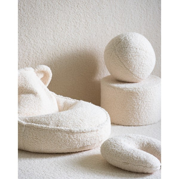 Puf de copii crem cu tapițerie din țesătură bouclé – Wigiwama-image-2