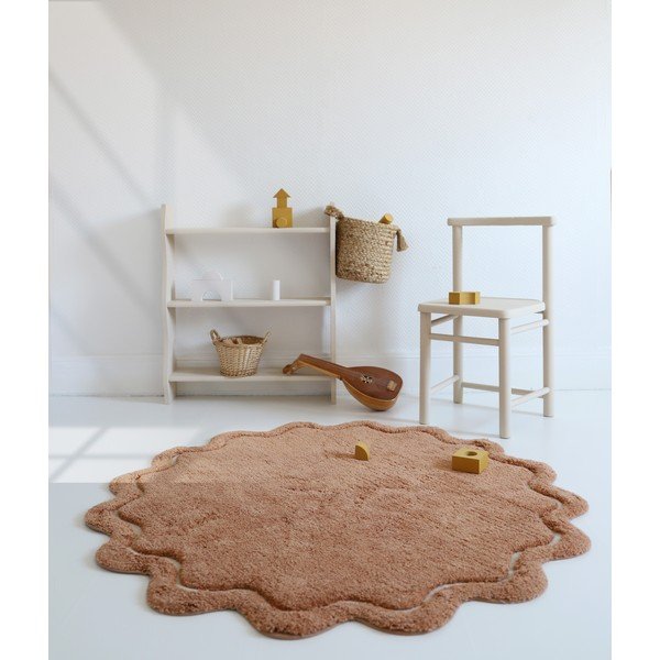 Covor cărămiziu lavabil țesut manual rotund din bumbac ø 110 cm Sweet April Toffee – Nattiot-image-4