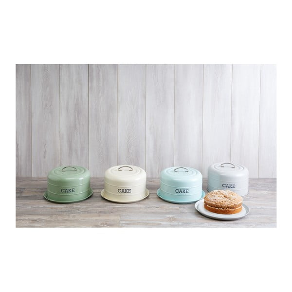 Cutie metalică rotundă pentru prăjituri Kitchen Craft Nostalgia, verde, ⌀ 28,5 cm-image-2