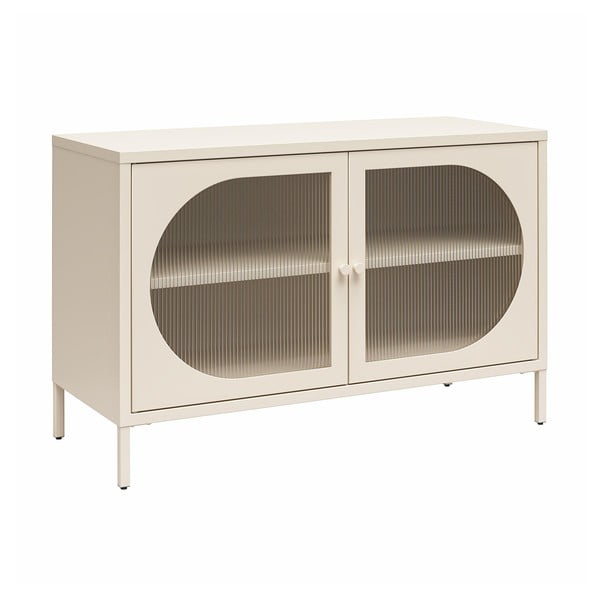 Vitrină crem din metal 100x64x40 cm Luna – Støraa-image-3