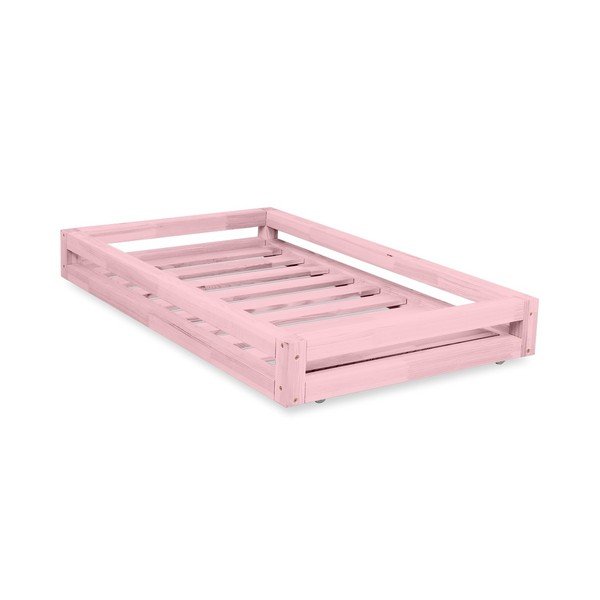 Set sertar pentru pat și 4 picioare înălțătoare, pentru patul Benlemi 80 x 180 cm, roz-image-1