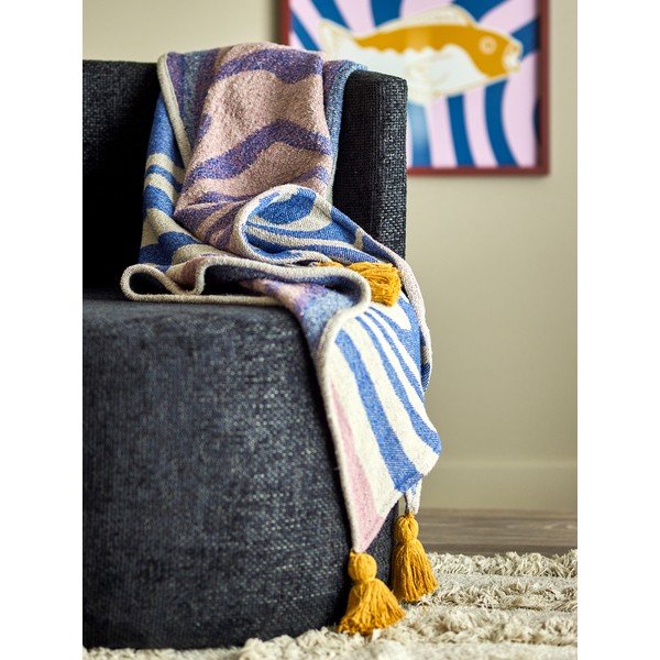 Pătură albastră din amestec de bumbac 130x160 cm Arlie – Bloomingville-image-1