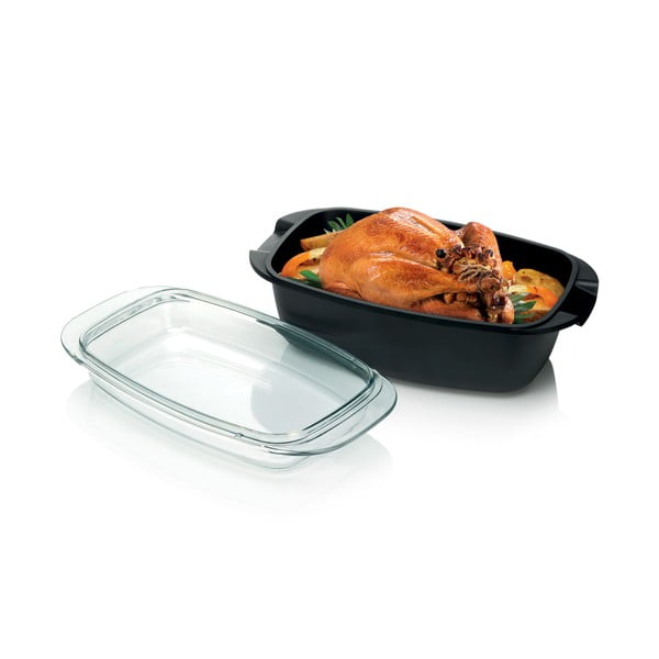 Tavă pentru copt și capac din sticlă Tescoma Premium, 39 x 22 cm-image-1