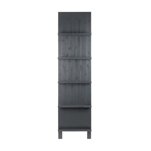Bibliotecă neagră din lemn masiv de pin 56x215 cm Display – vtwonen