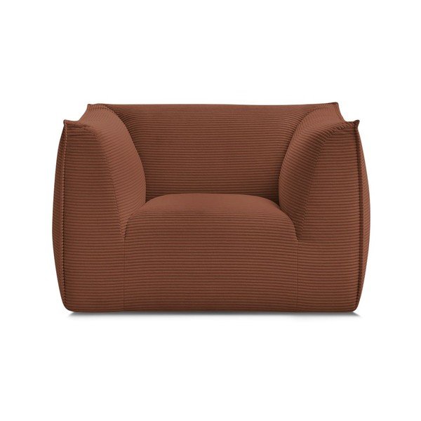 Fotoliu portocaliu cu tapițerie din catifea reiată Giorgia – Bobochic Paris-image-2