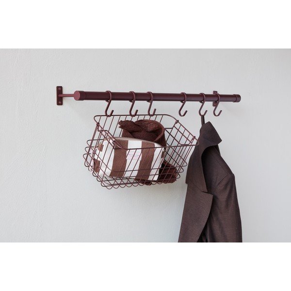 Cuier de perete burgundy din oțel inoxidabil 70 cm Hang-It – Mette Ditmer Denmark-image-3