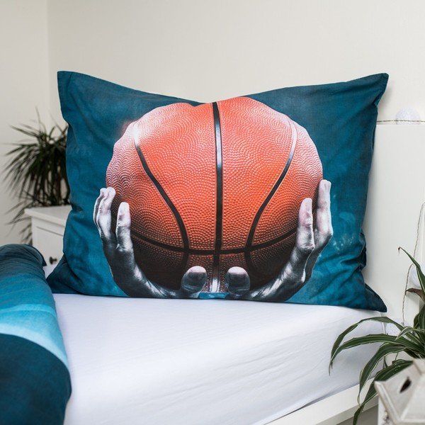 Lenjerie de pat pentru copii din bumbac pentru pat de o persoană 140x200 cm Basketball – Jerry Fabrics-image-3
