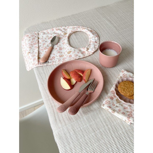 Tacâmuri pentru copii, roșu/somon din silicon 3 buc. Rose Mix – Cam Cam Copenhagen-image-3