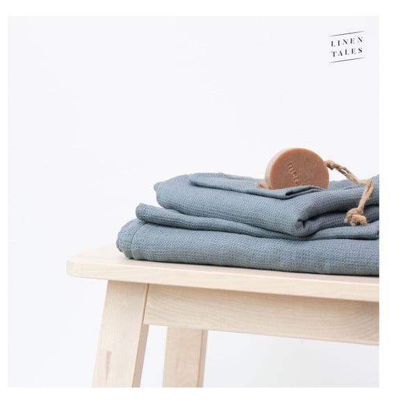 Prosop albastru din in 30x30 cm - Linen Tales-image-3