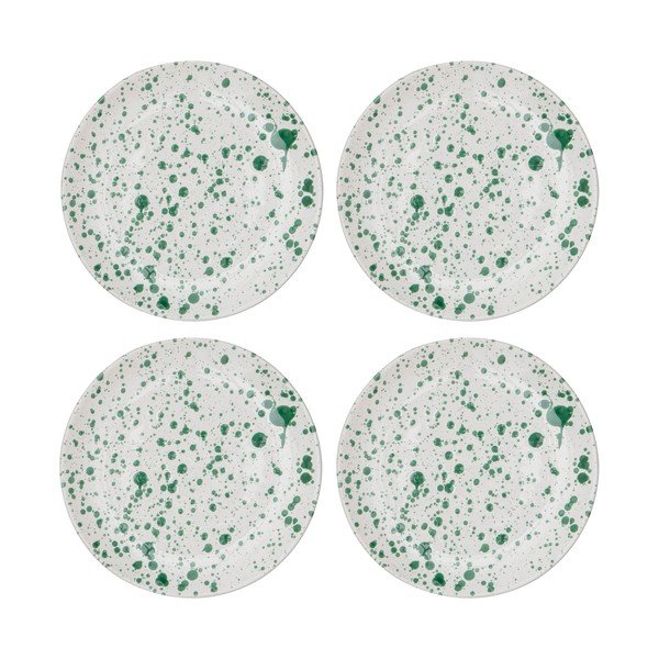 Farfurii pentru desert  din gresie alb-verde 4 buc. ø 18 cm Carnival – Ladelle-image-2