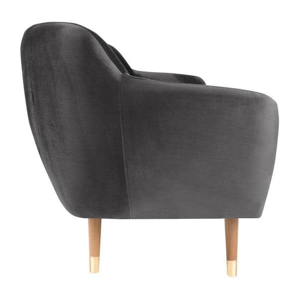 Fotoliu cu tapițerie din catifea Mazzini Sofas Benito, gri-image-4