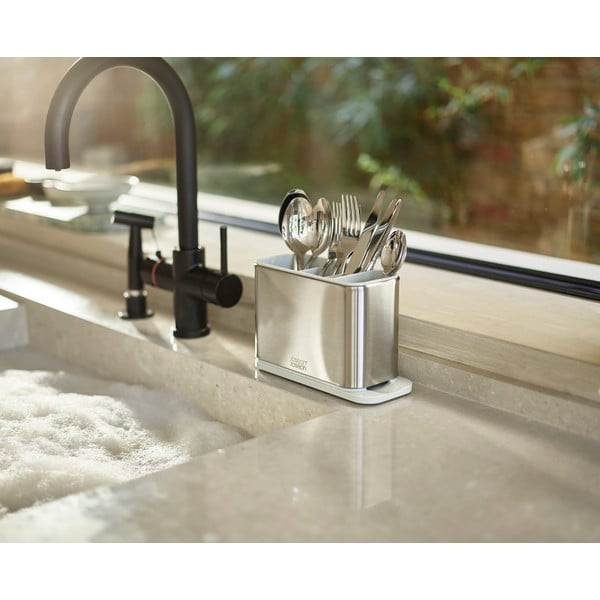 Scurgător de vase argintiu pentru tacâmuri din metal Surface – Joseph Joseph-image-3