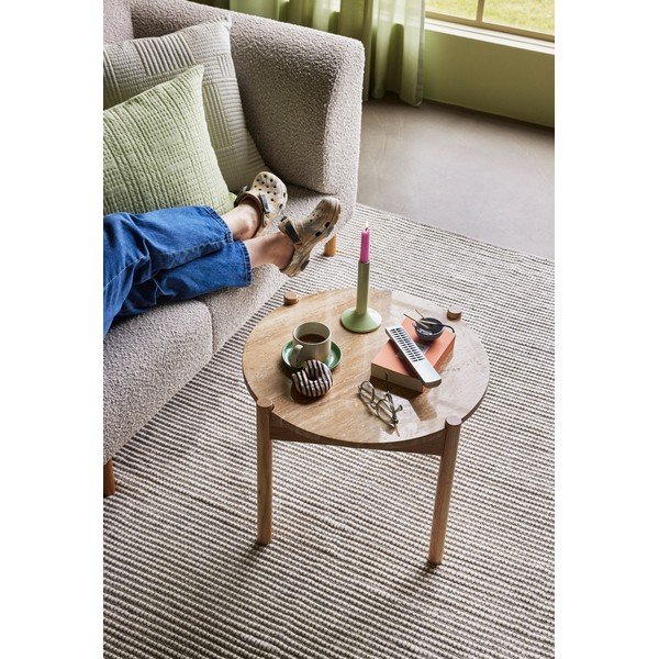 Măsuță de cafea în culoare naturală rotundă cu blat din piatră ø 60 cm Trava – Hübsch-image-2