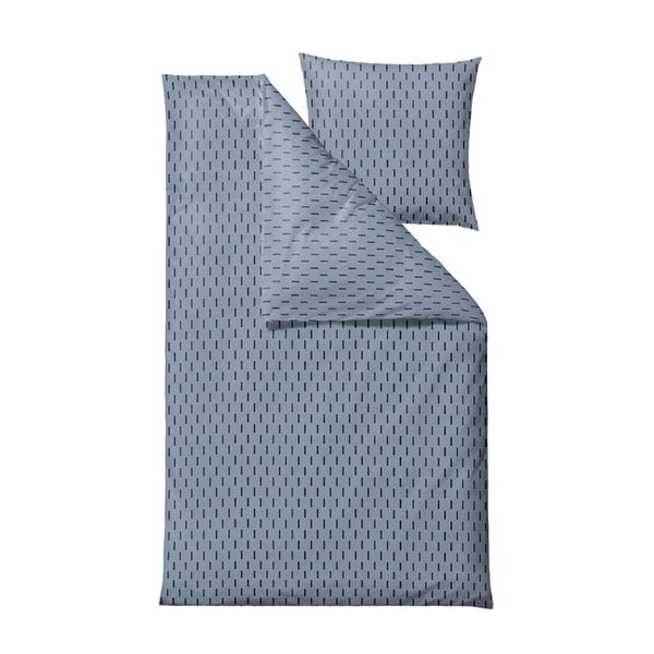 Lenjerie de pat din bumbac ranforce pentru pat single Södahl Graphic, 140 x 200 cm, albastru