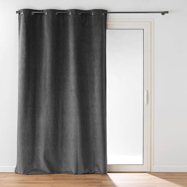 Draperie gri antracit din catifea 140x260 cm Olympe – douceur d'intérieur