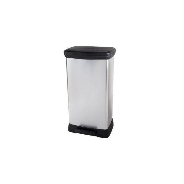 Coș cu pedală din plastic pentru sortare deșeuri 23+23 l Deco - Curver-image-1