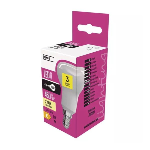 Bec LED E14, cu lumină caldă 4 W – EMOS-image-1