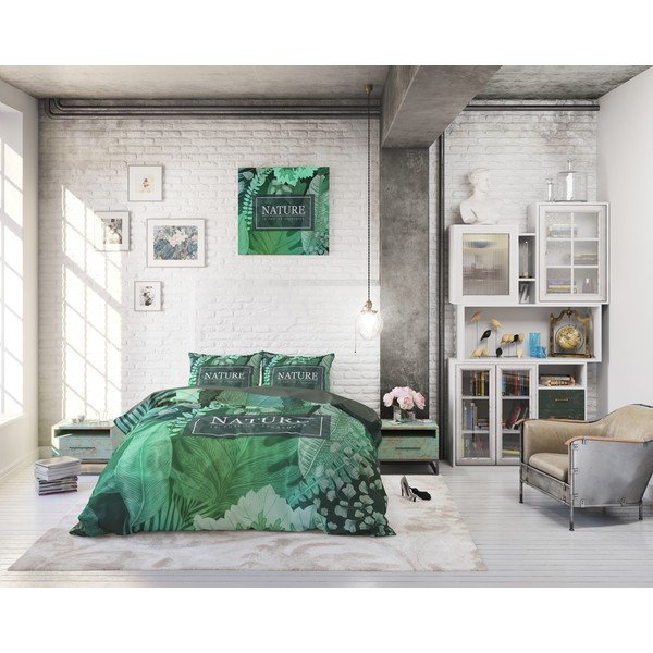 Lenjerie din bumbac pentru pat de o persoană Pure Cotton Organic Nature, 140 x 200/220 cm-image-4