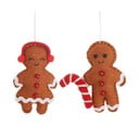 Ornamente de Crăciun lucrate manual 2 buc. din material textil 6,5 cm Gingerbread Couple – Sass & Belle