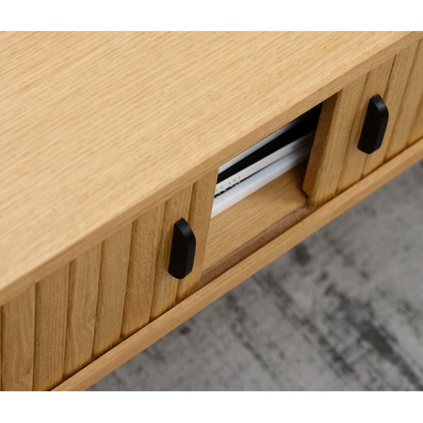 Măsuță de cafea în culoare naturală cu aspect de lemn de stejar 60x120 cm Nola – Unique Furniture-image-3